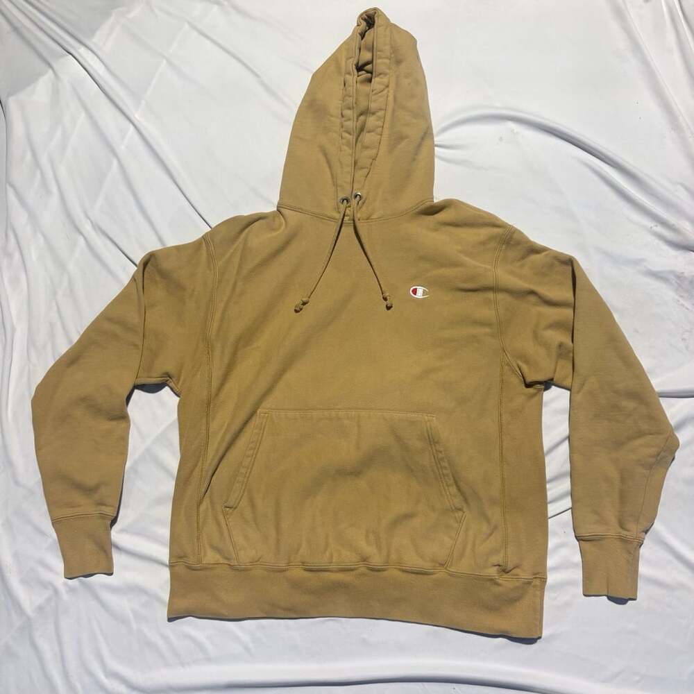 Champion Reverse Weave Pullover Hoodie Sandrock Tan Large GF68